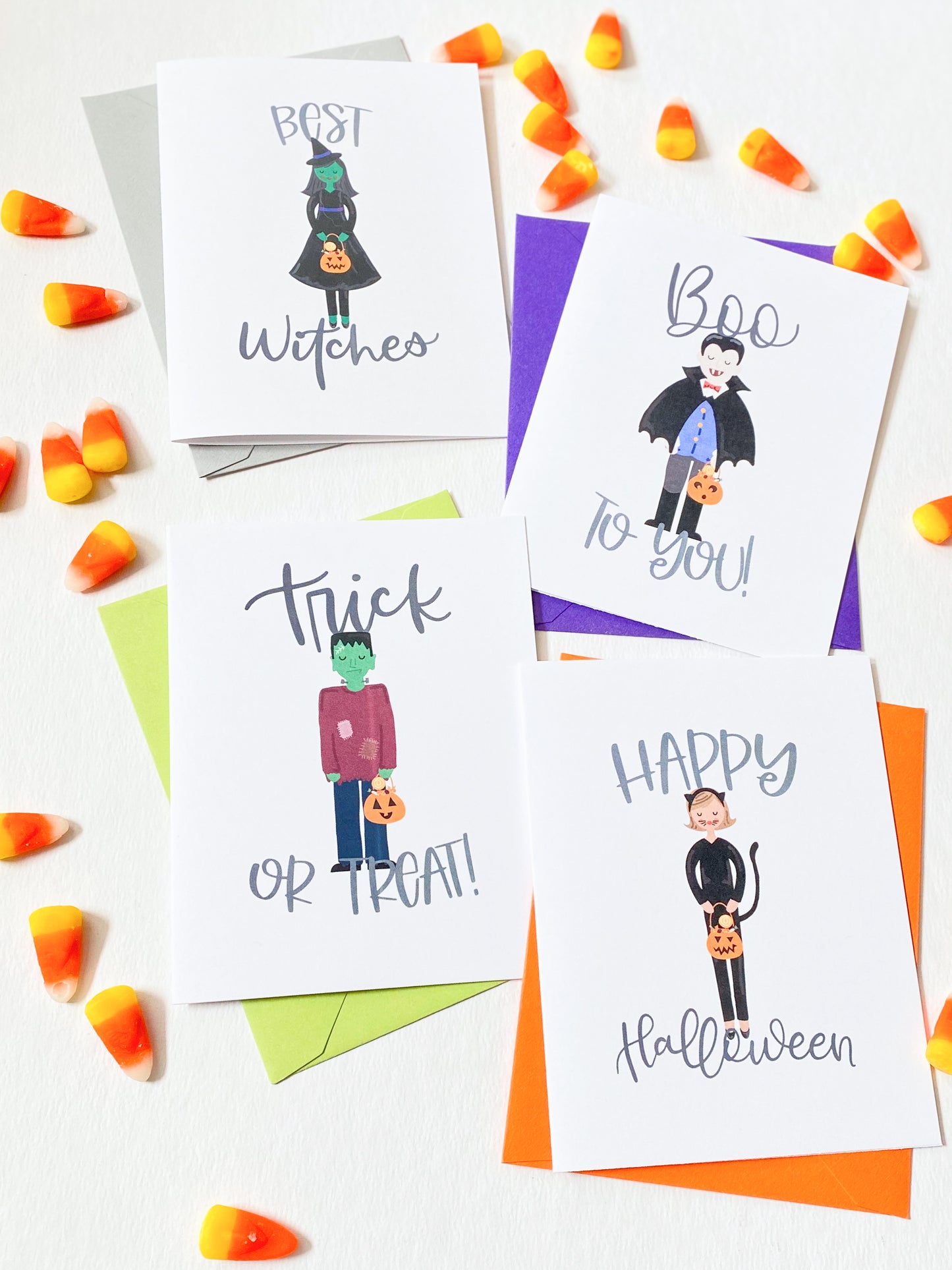 TRICK-OR-TREATERS GREETING CARD SET