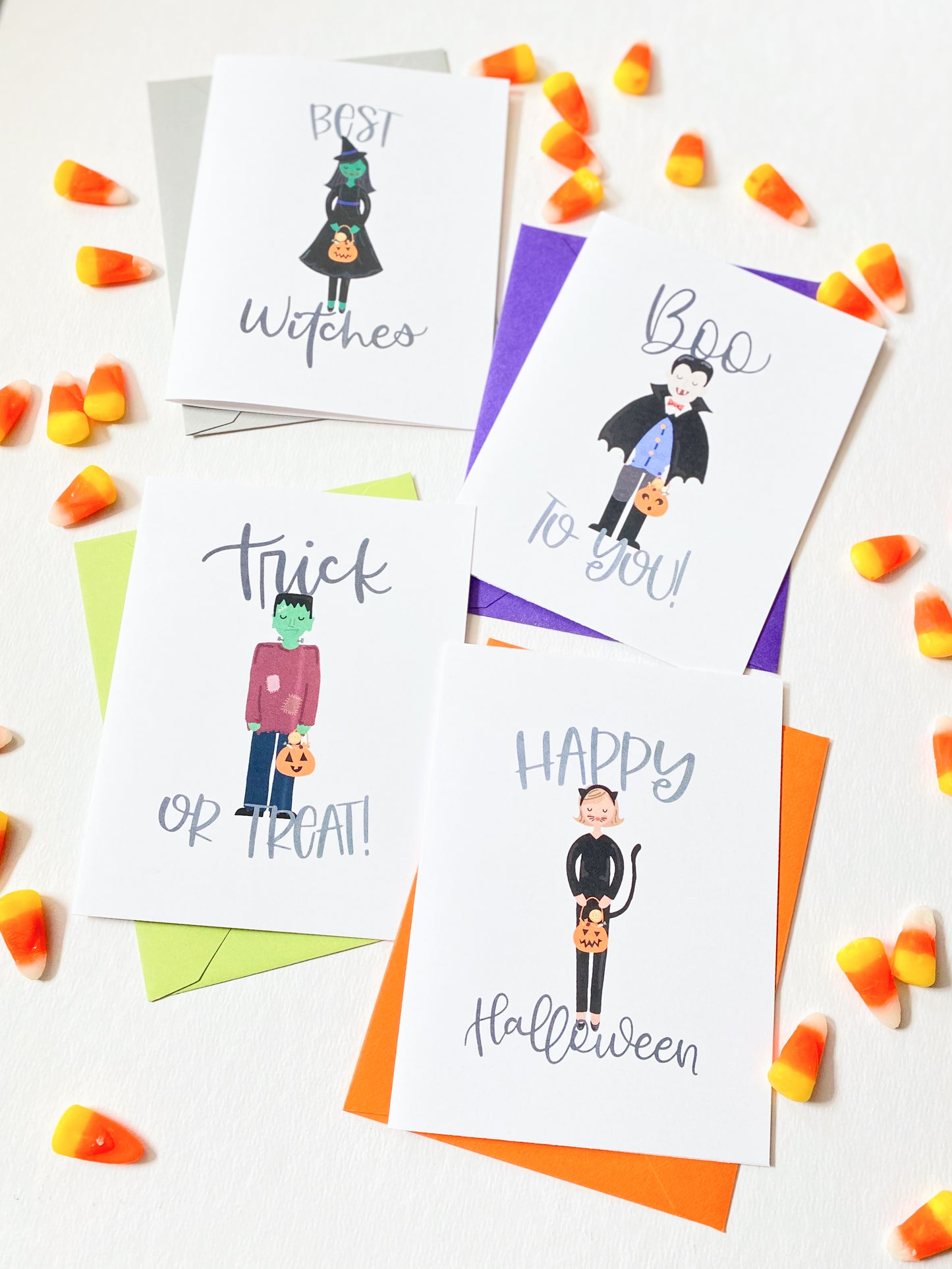 TRICK-OR-TREATERS GREETING CARD SET
