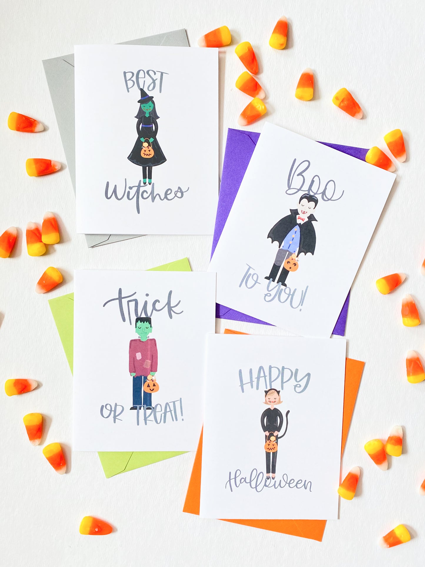 TRICK-OR-TREATERS GREETING CARD SET