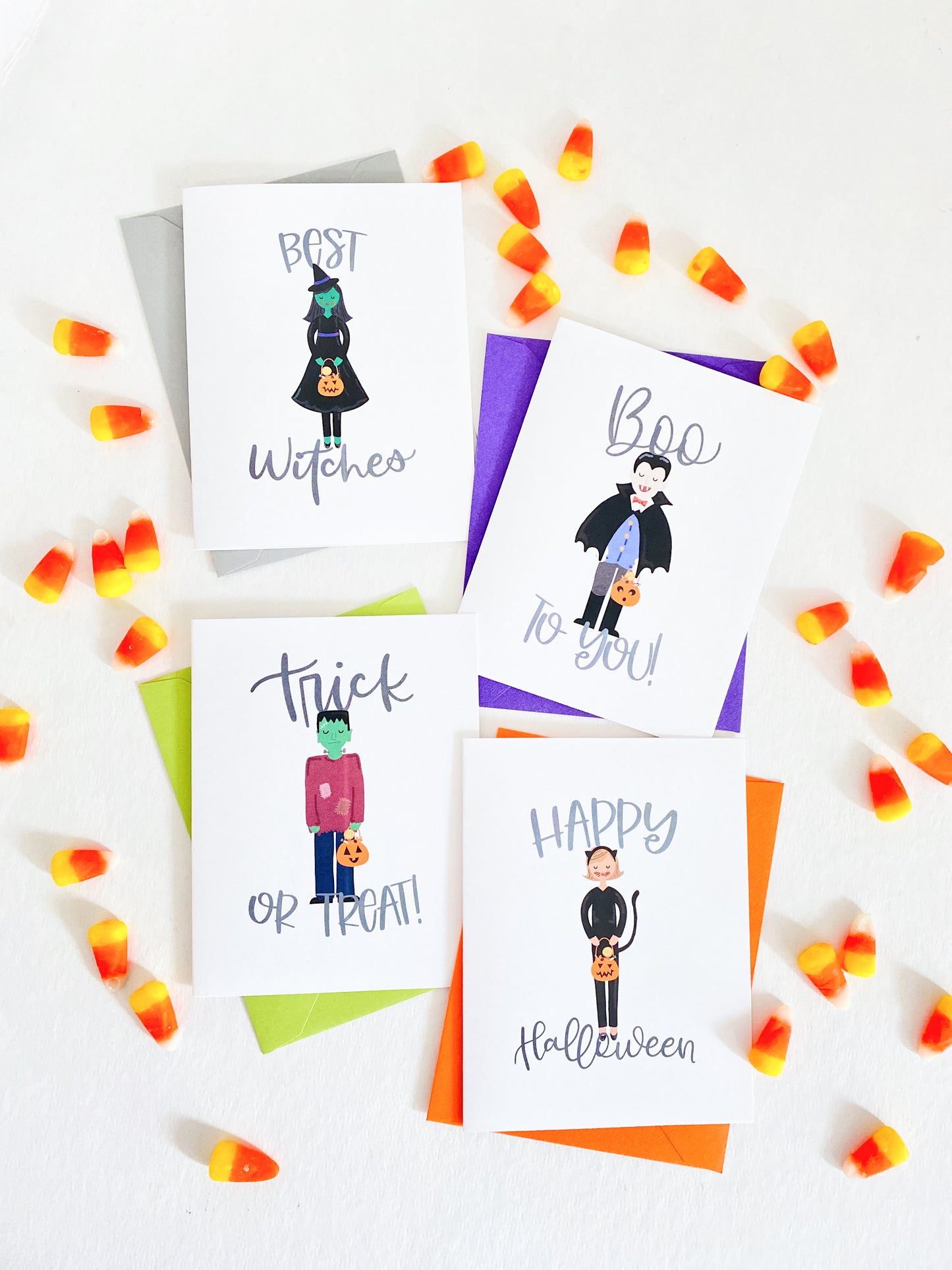 TRICK-OR-TREATERS GREETING CARD SET