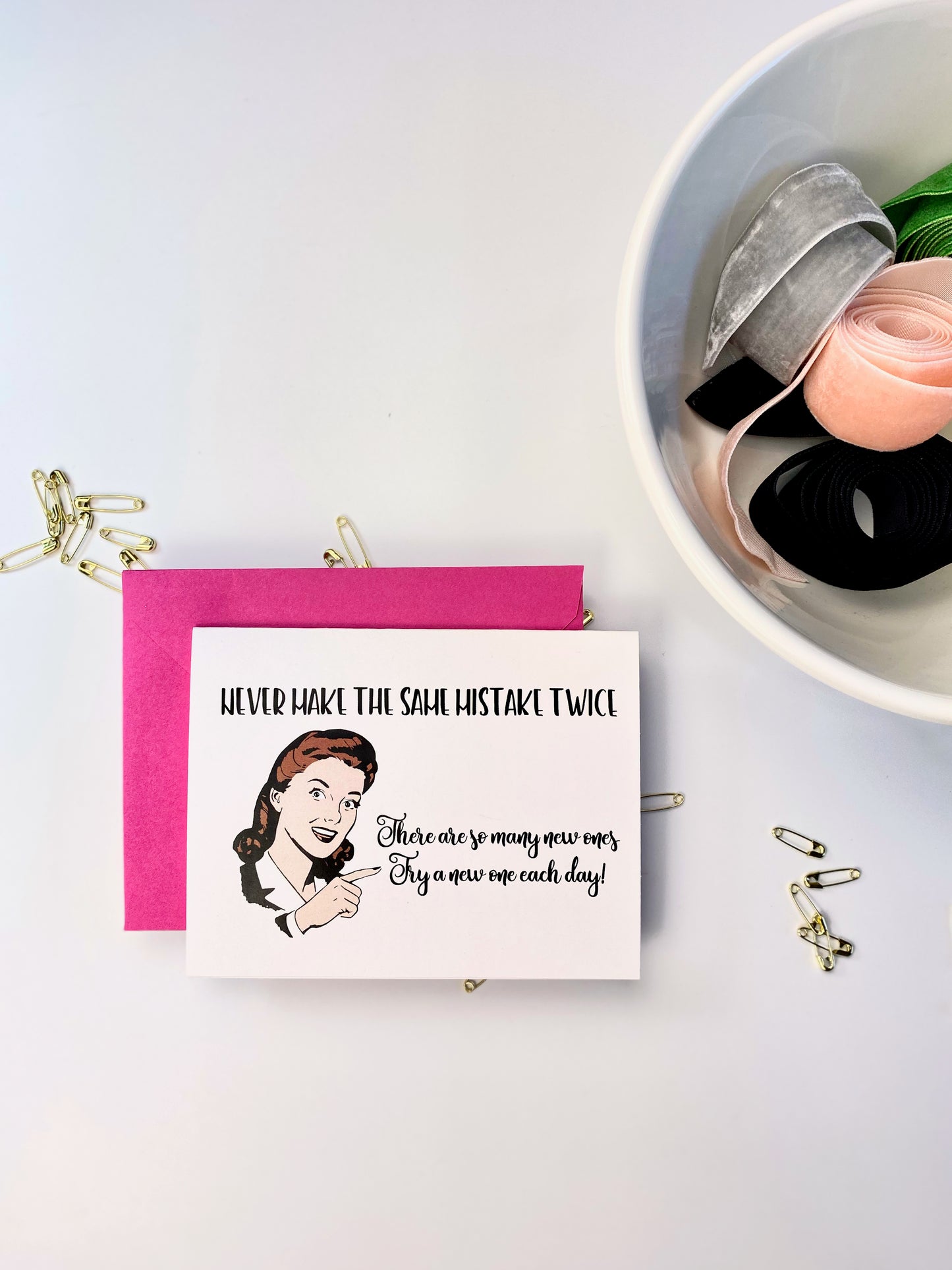 WITTY WOMEN THAT NEVER MAKE THE SAME MISTAKE GREETING CARD SET
