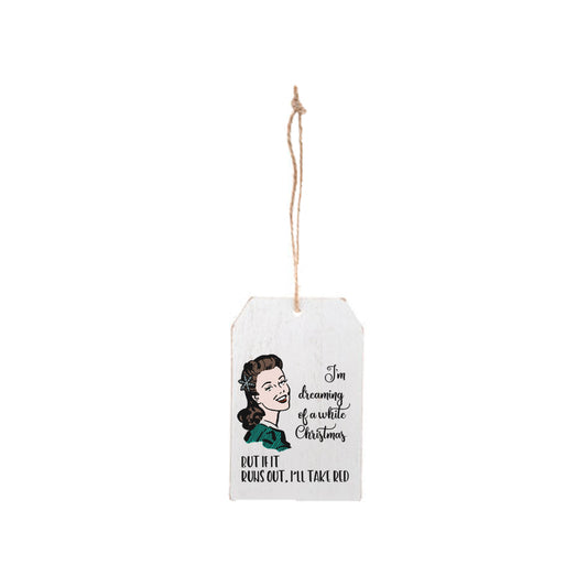 WITTY WOMEN WHITE CHRISTMAS WINE WOOD TAGS