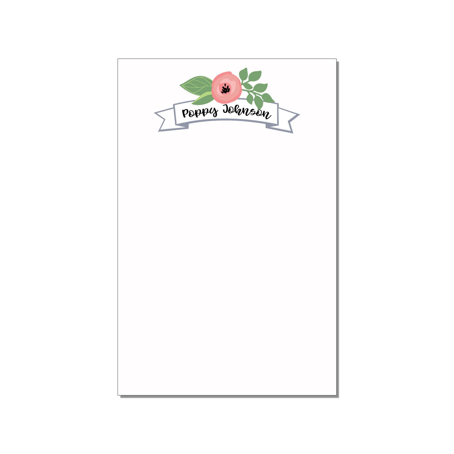 FLORAL BANNER PERSONALIZED LARGE NOTEPAD