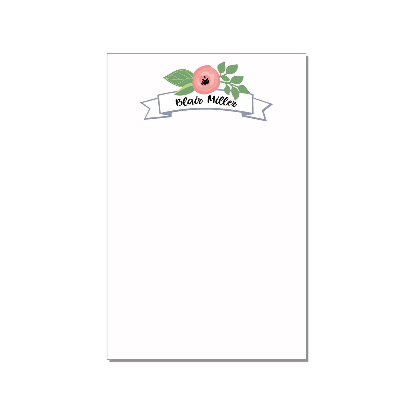 FLORAL BANNER PERSONALIZED LARGE NOTEPAD