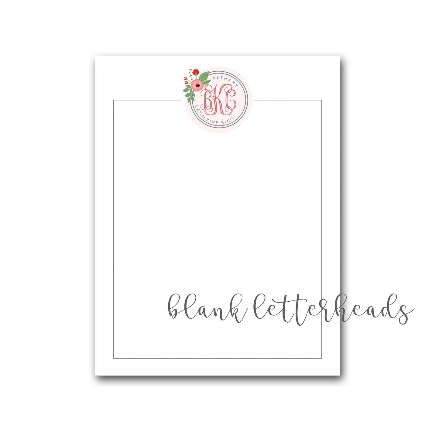 DIGITAL ROSE MONOGRAM SORORITY RECRUITMENT PACKET WITH PHOTO