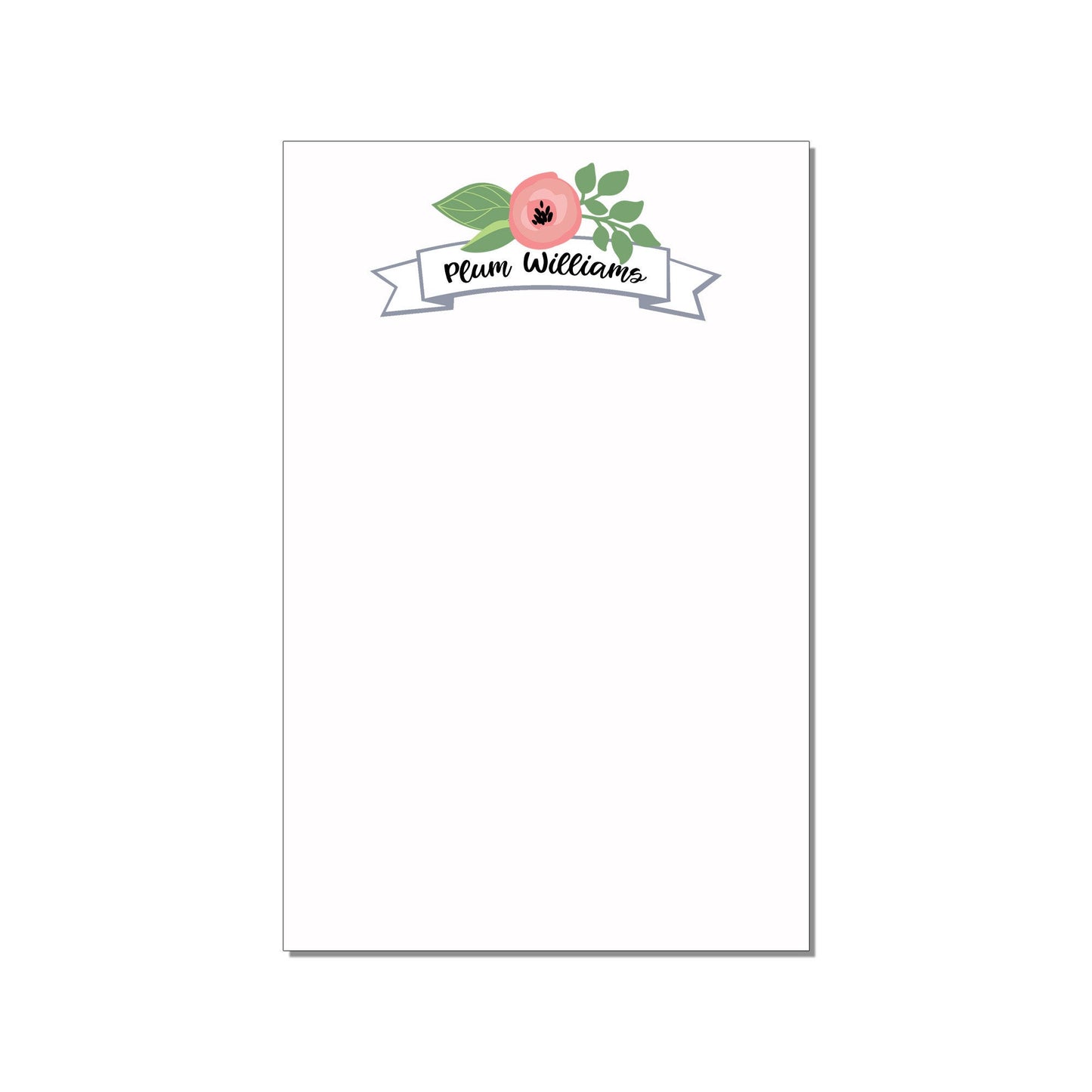 FLORAL BANNER PERSONALIZED LARGE NOTEPAD