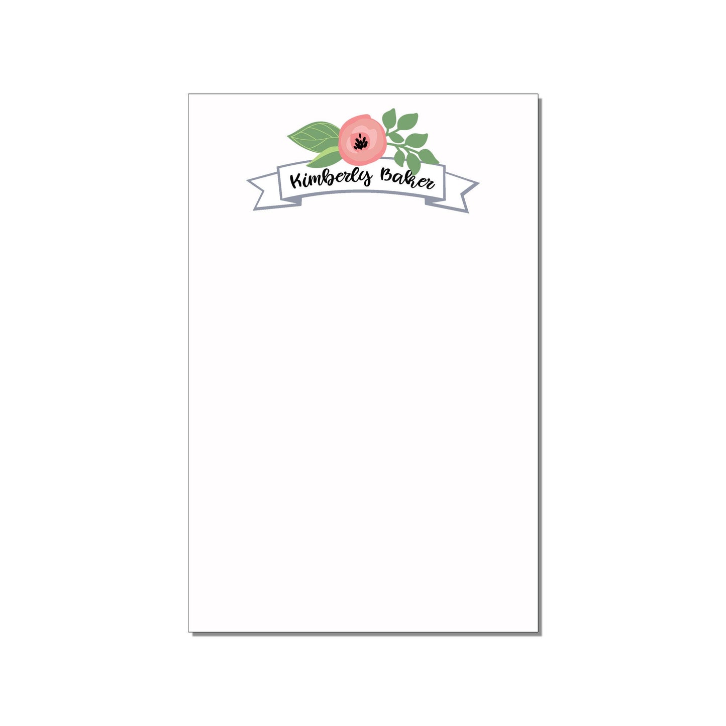 FLORAL BANNER PERSONALIZED LARGE NOTEPAD