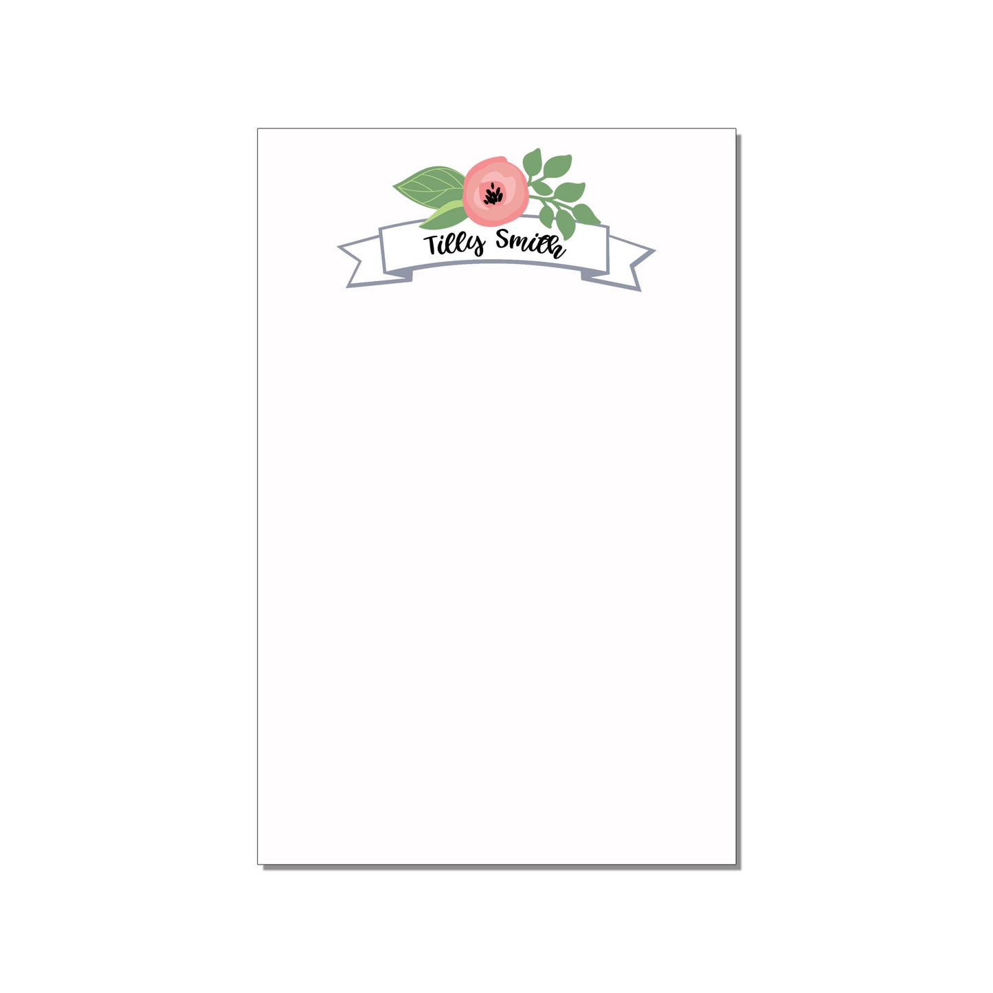 FLORAL BANNER PERSONALIZED LARGE NOTEPAD