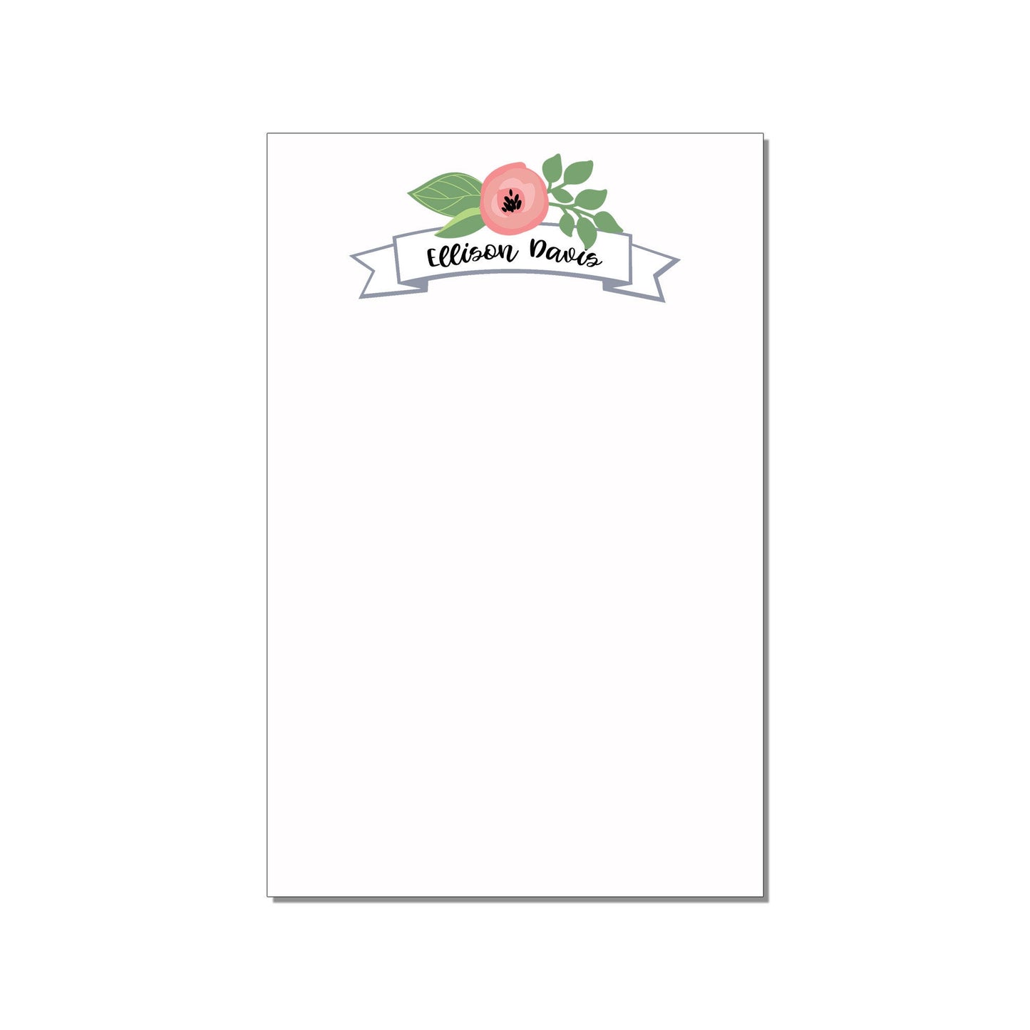 FLORAL BANNER PERSONALIZED LARGE NOTEPAD